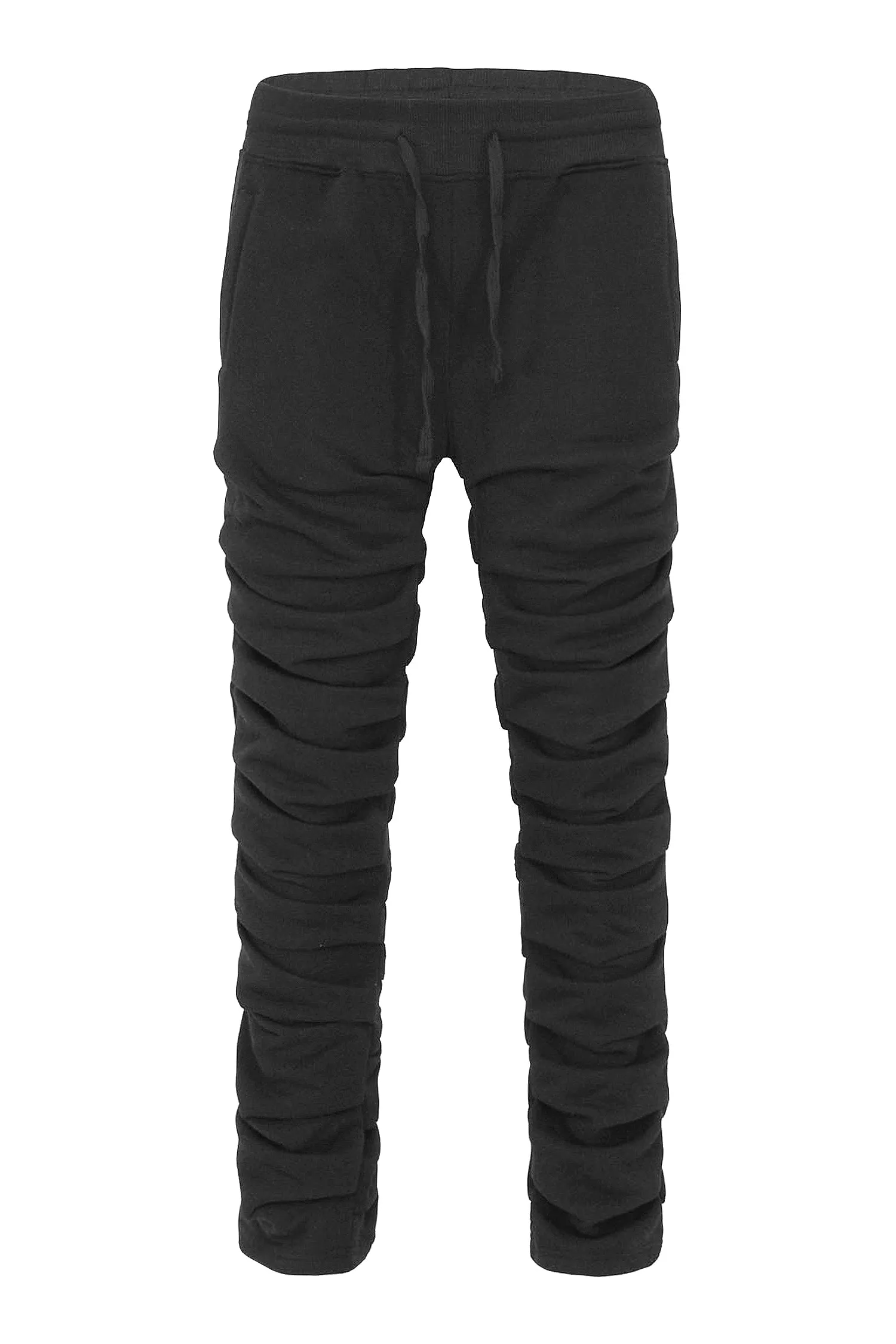 Men's Slim Flare Ruched Fleece Sweat Pants